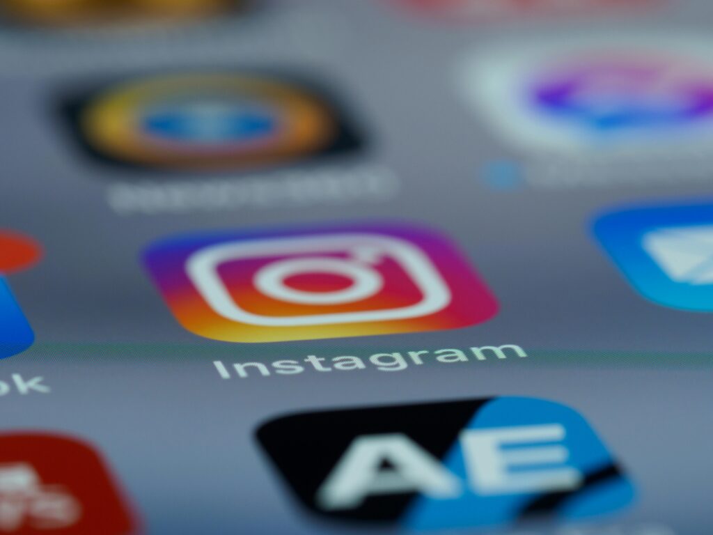 close up image of instagram icon