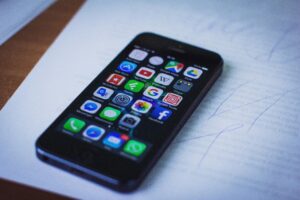 phone sitting on a desk