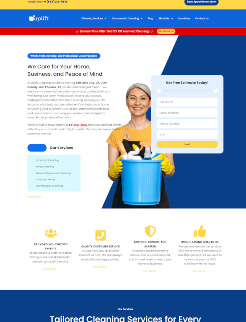 Uplift Cleaning Solutions Homepage
